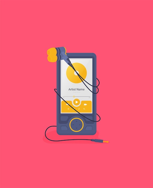 Vector Music Player Flat style illustration