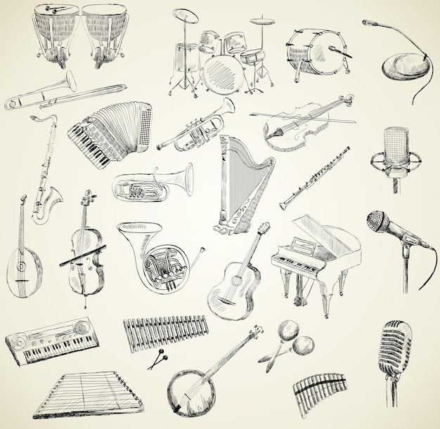 Vector vector musical instruments