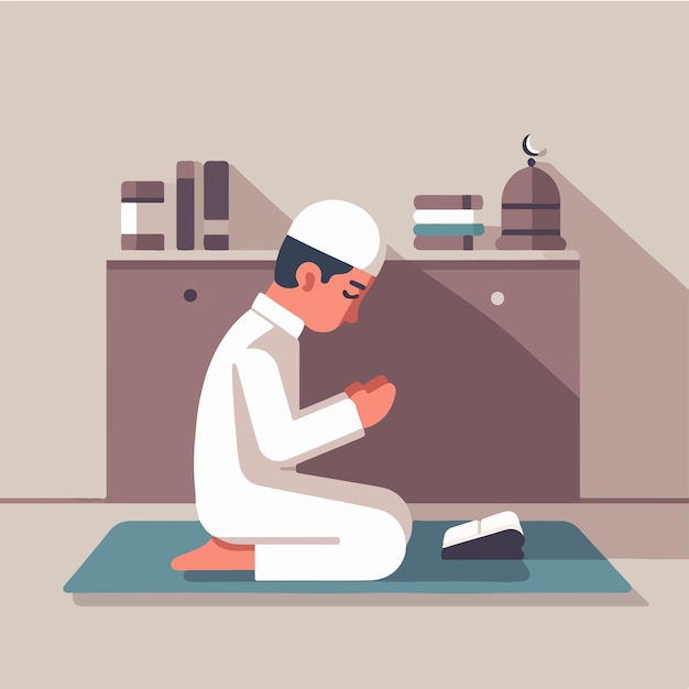 Vector vector muslim guy praying