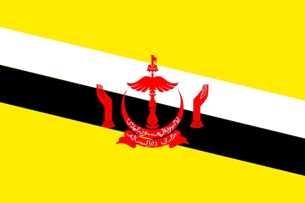 Vector national flag of Brunei