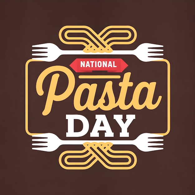 Vector vector national pasta day banner and logo design