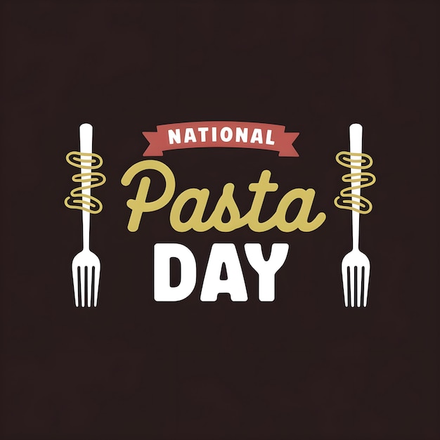 Vector vector national pasta day banner and logo design