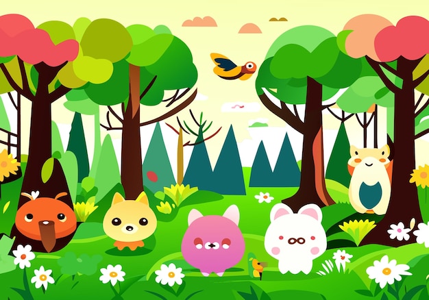 vector nature park scene background