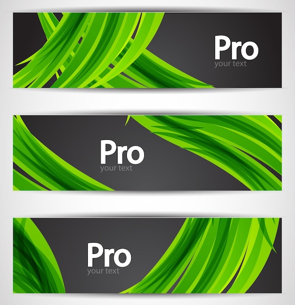 Vector nature wave banners