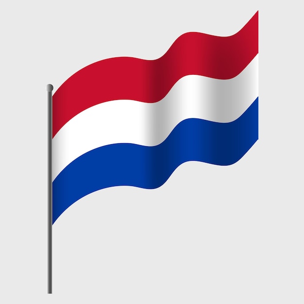 Vector Netherlands flag Waved Flag of Netherlands Netherlands emblem icon