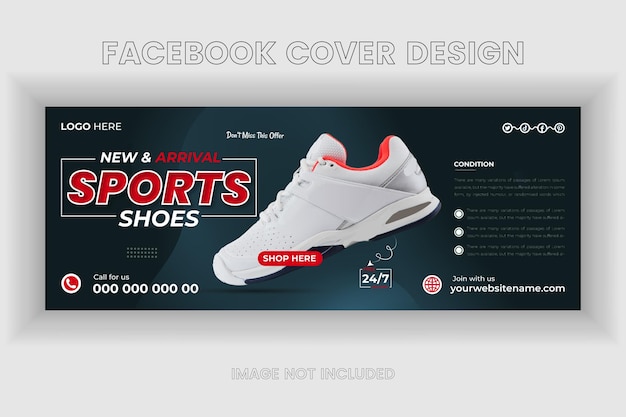 Vector vector new shoes collections facebook cover banner promotion