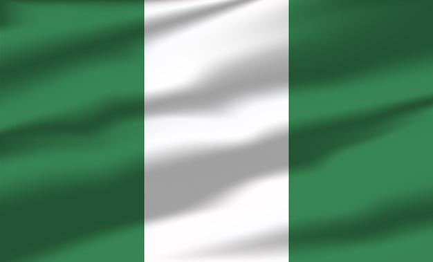 Vector Nigeria Flag Waving Realistic Flowing Flags