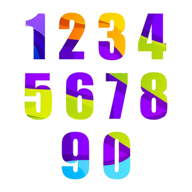 Vector number 09 numeral system vector