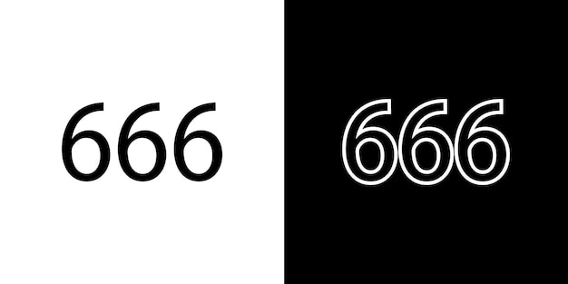 Vector Number 666 the sign of the Beast Symbol of a Satanic Character