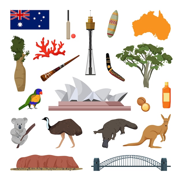 Vector objects associated with Australia