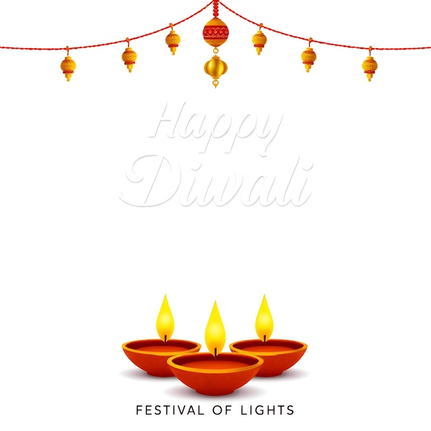 Vector vector oil lamps colorful rangoli diwali diya celebration