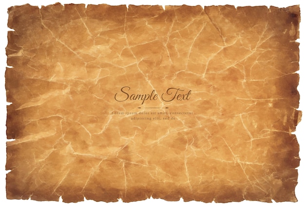 Vector old parchment paper sheet vintage aged or texture isolated on white background