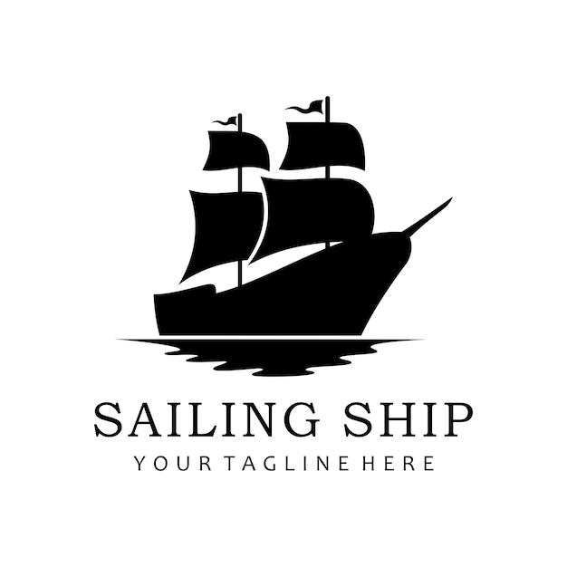 vector old sailing ship logo