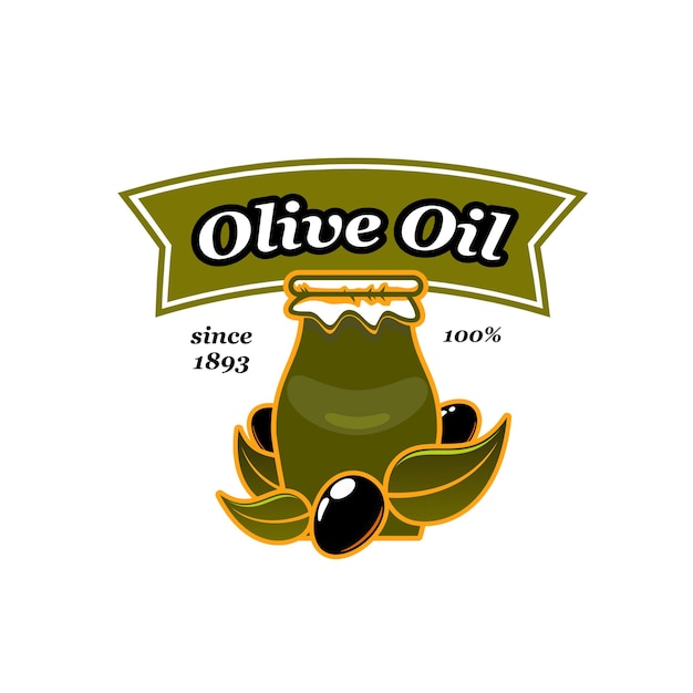 Vector olive oil jar pitcher and olives icon