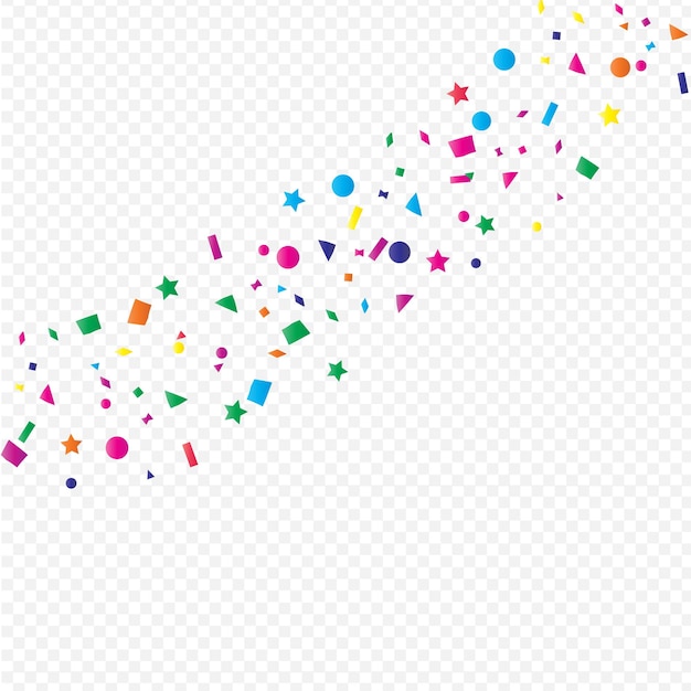 Vector vector olorful geometric confetti on transparent background