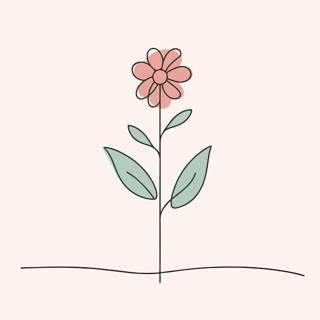 Vector vector one line art of a flower