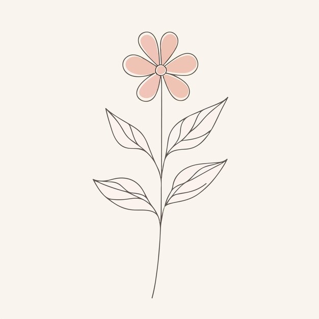 vector one line art of a flower