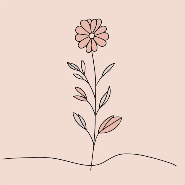 Vector vector one line art of a flower