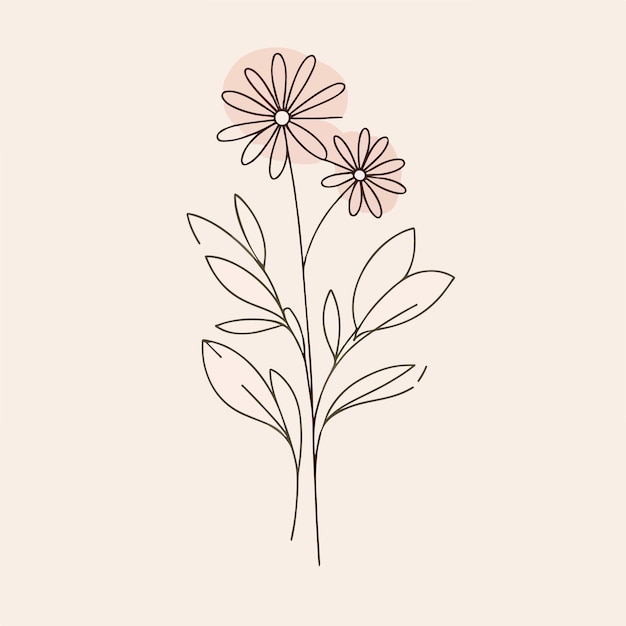 Vector vector one line art of a flower