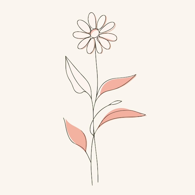 Vector vector one line art of a flower