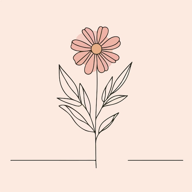 Vector vector one line art of a flower