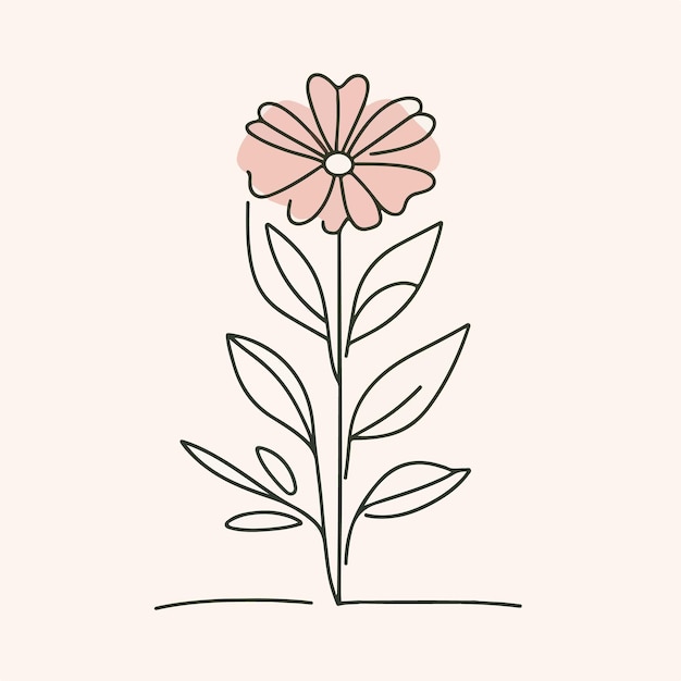 Vector vector one line art of a flower