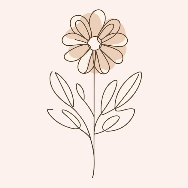 vector one line art of a flower