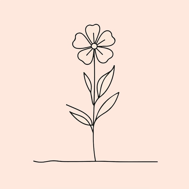 Vector vector one line art of a flower