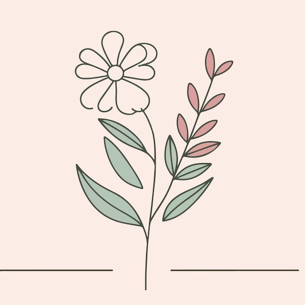 Vector vector one line art of a flower