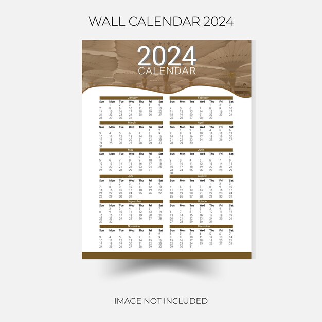 Vector vector one page calendars 2024 template