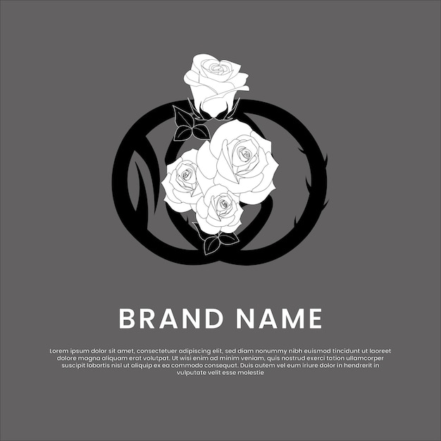 Vector One Rose logo icon design template