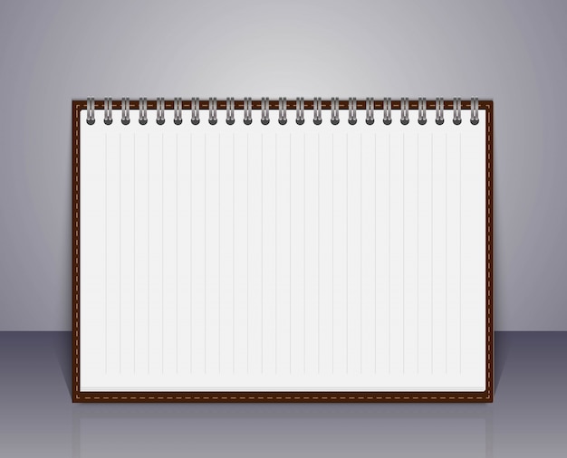 Vector open blank notebook.