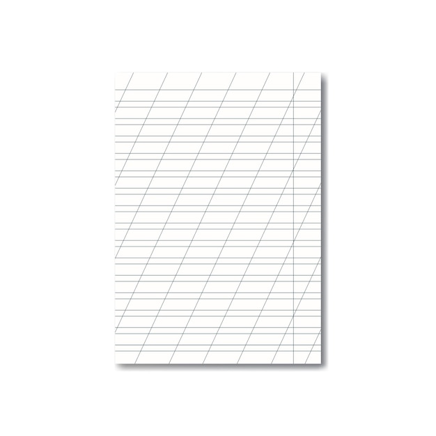 Vector opened school cursive worksheet with shadow