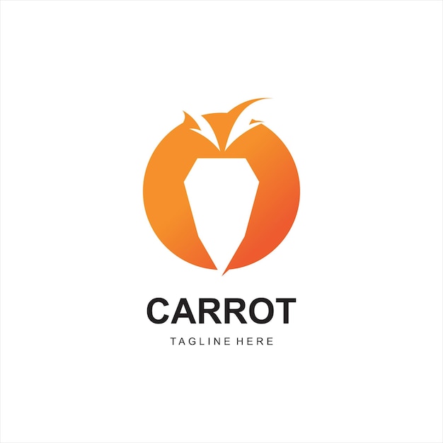 Vector orange carrot icon vector logo illustration