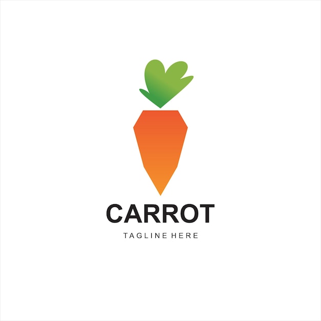 Vector orange carrot icon vector logo illustration