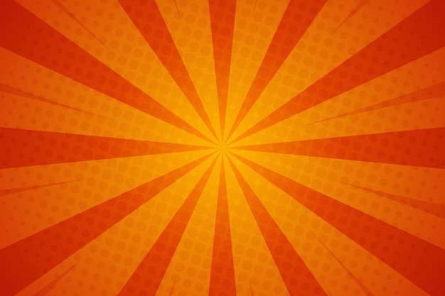 Vector orange halftone sunburst background design