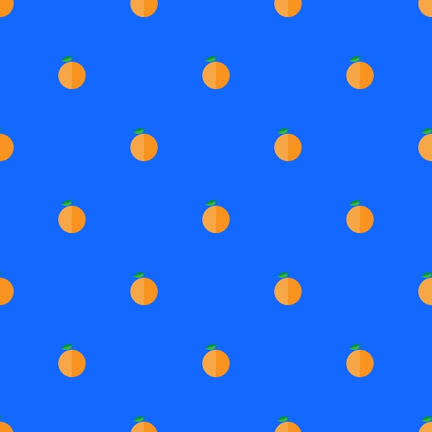 Vector orange seamless pattern on the blue background