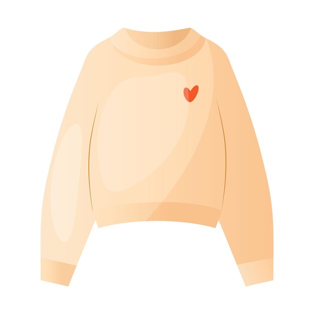 Vector vector orange warm wool sweater cute autumn clothes in cartoon style