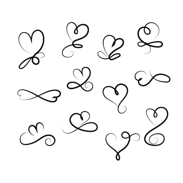 vector ornamental arrow ribbons valentine and wedding hand drawn line art