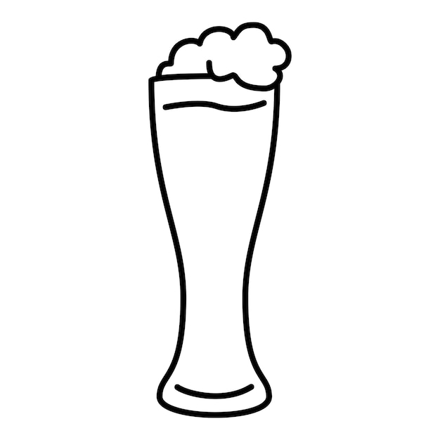 Vector Outline Beer Glass Icon Party Pictogram