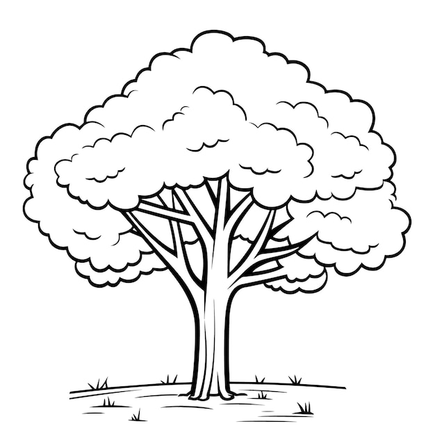 Vector outline of a graceful tree icon