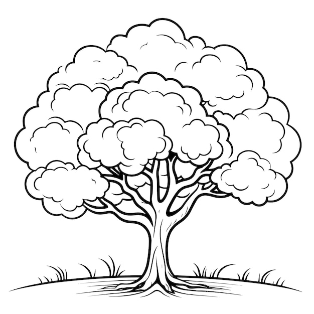 Vector outline of a graceful tree icon