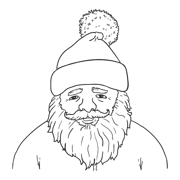 Vector Outline Santa Claus Character