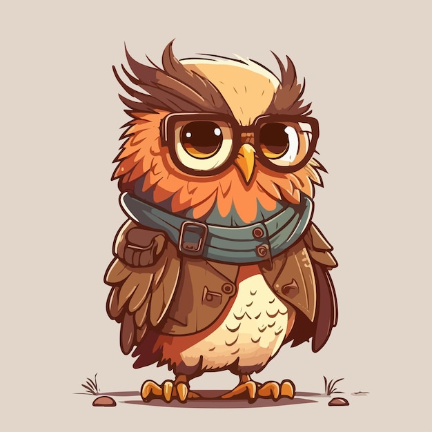 Vector owl character for tshirt design