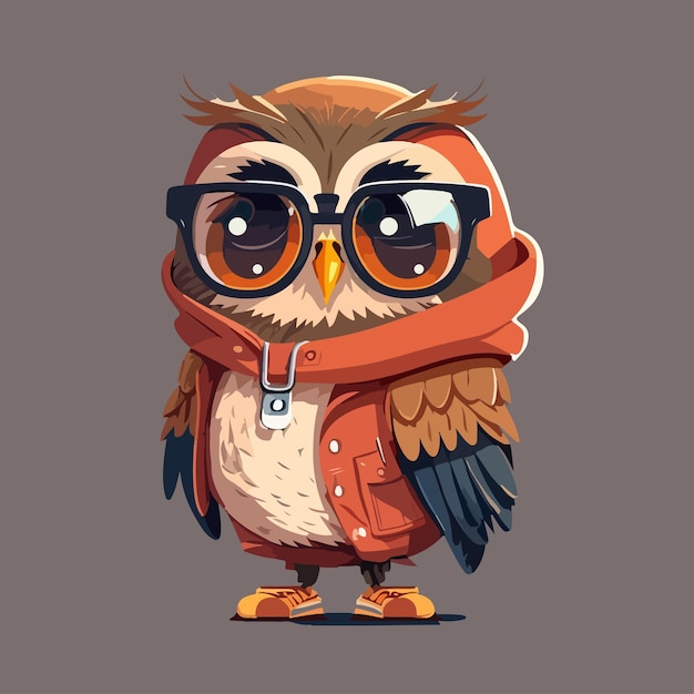 Vector owl character for tshirt design