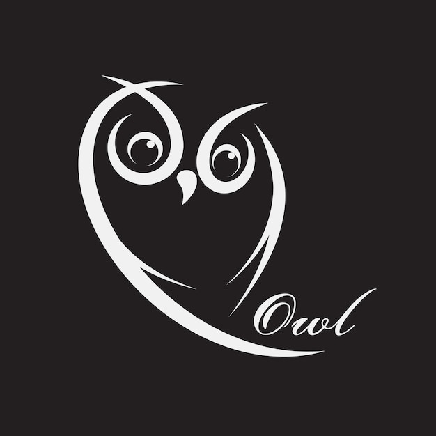 Vector of owl design on black background