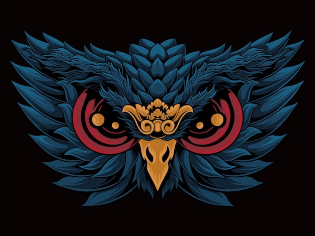 vector owl head design color editable