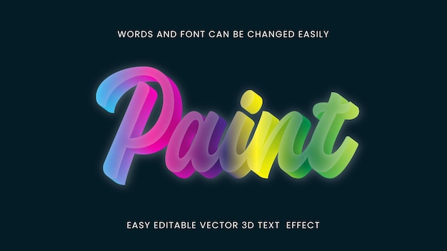 Vector paint editable text effect