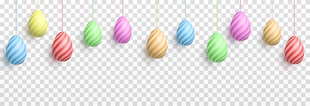 Vector painted Easter eggs png. Hanging eggs png. Multi-colored eggs png. Chicken eggs, food.