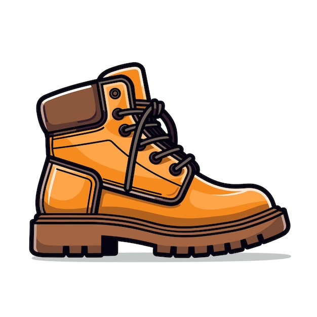 Vector of a pair of yellow boots on a white background